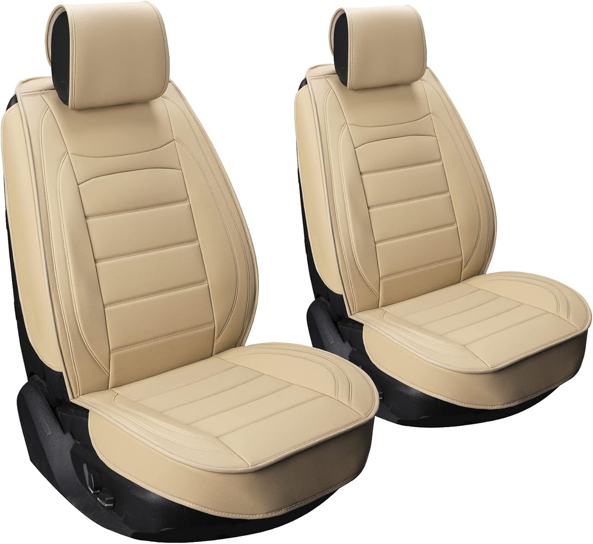 Gray 2Pcs Waterproof Leather Car Seat Covers M58946