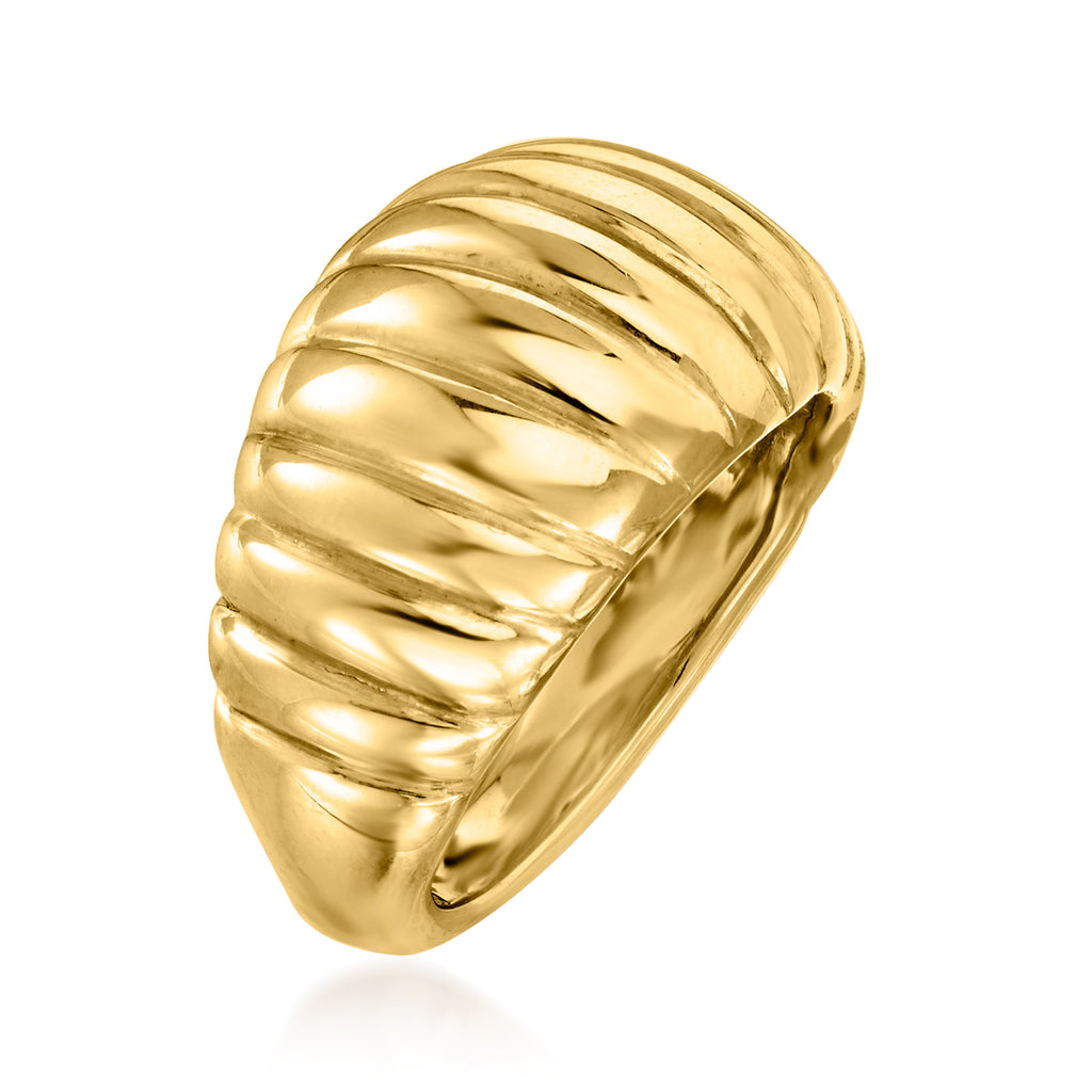 18kt Yellow Gold Electroform Dome Ring Y6306
