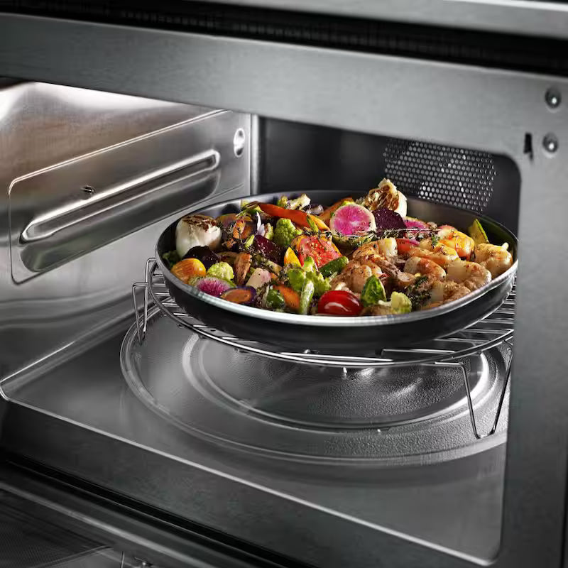 Black Stainless Electric Convection Wall Oven with Microwave G646