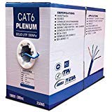 1000FT Cat6 Plenum Solid UTP 23AWG Blue Ethernet Cable X229306