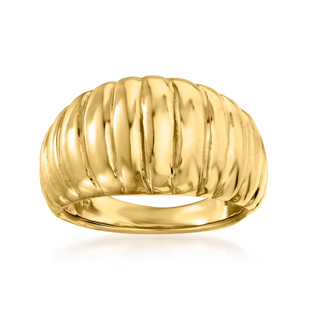 18kt Yellow Gold Electroform Dome Ring Y6306
