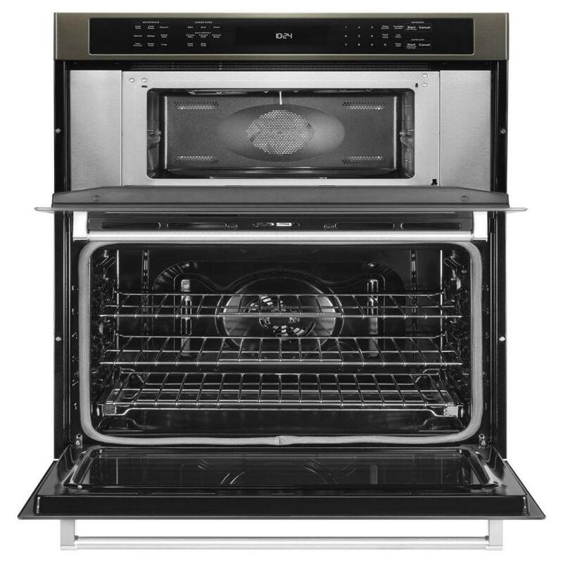 Black Stainless Electric Convection Wall Oven with Microwave G646