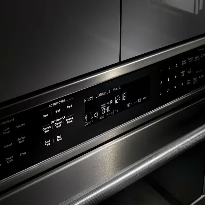 Black Stainless Electric Convection Wall Oven with Microwave G646