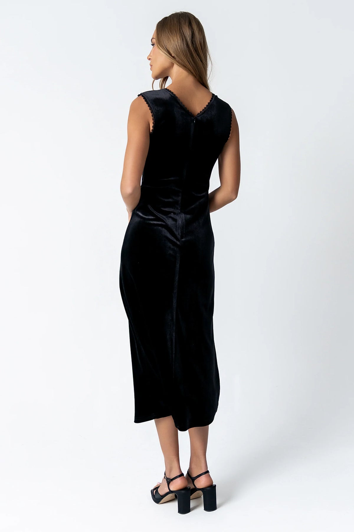 Black Velvet Maxi Dress W232