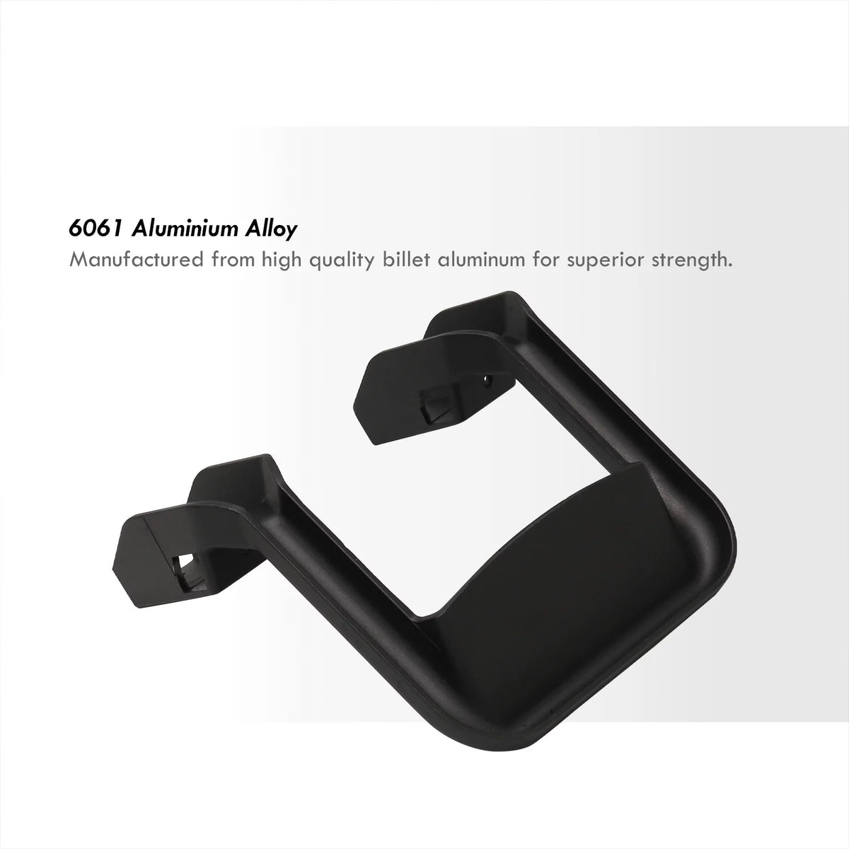 Black Aluminum Side Hoop Steps Set of 2 E5818