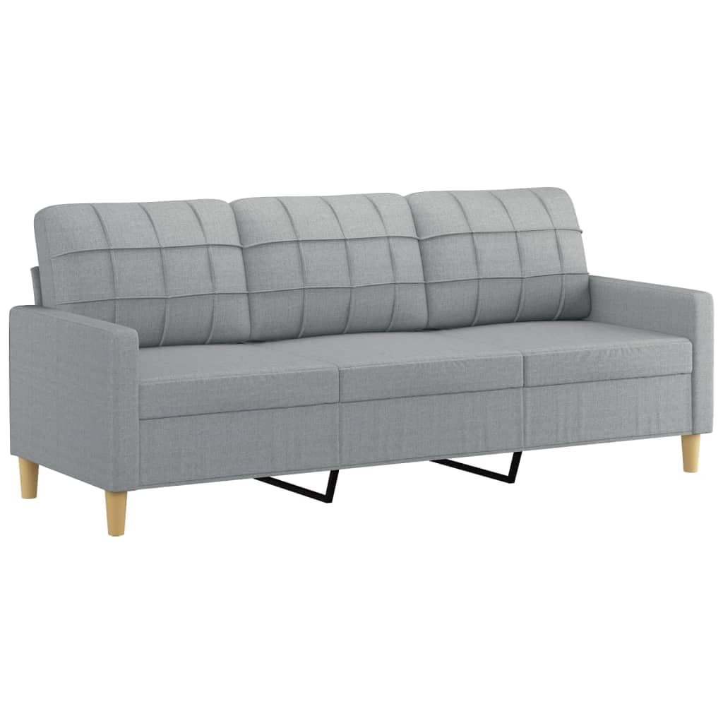 Light Gray 78 Inch Wide 3-Seater Sofa with Footstool T23692