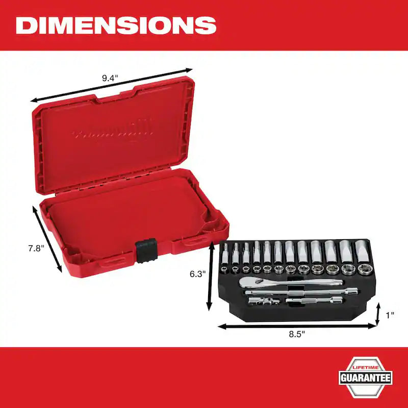 1/4 in. Drive SAE/Metric Ratchet and Socket Mechanics Tool Set (54-Piece) K416