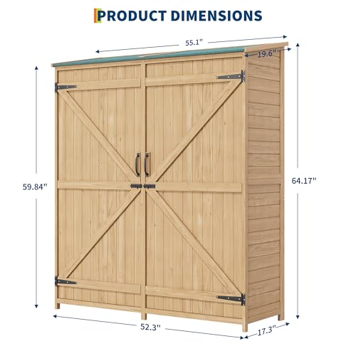 33.52 CU.FT Outdoor Storage Shed with Waterproof Asphalt Roof A596049
