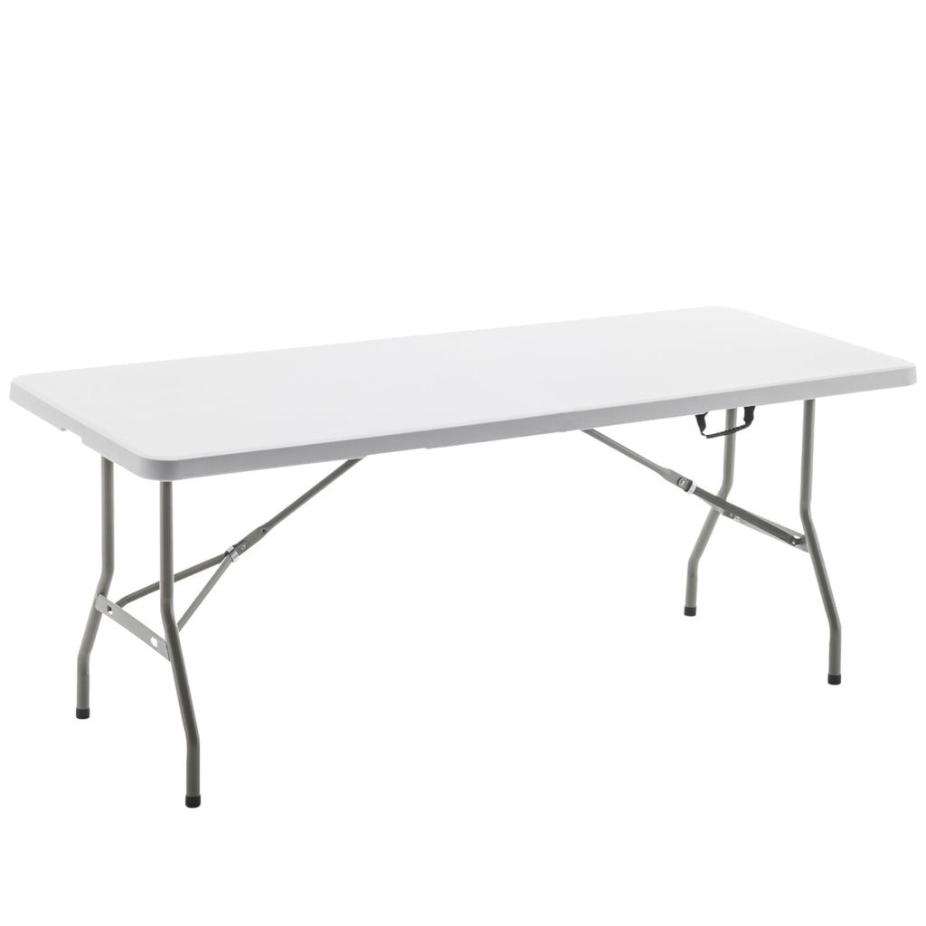 White Plastic Folding Table 6 Ft Heavy Duty Portable C1842