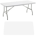 White Plastic Folding Table 6 Ft Heavy Duty Portable C1842