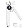 Dog Nails Clippers & Grinders 2in1 Trimmer with LCD Display and LED Lights Cat Claw Nail File with Protective Guard Rechargeable Electric Pet Toenail Silent Grooming Pro N423004