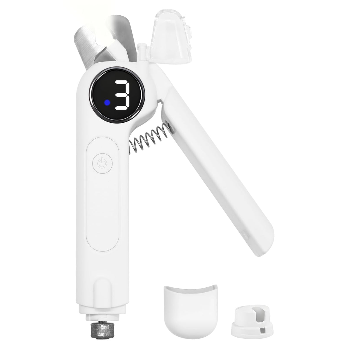 Dog Nails Clippers & Grinders 2in1 Trimmer with LCD Display and LED Lights Cat Claw Nail File with Protective Guard Rechargeable Electric Pet Toenail Silent Grooming Pro N423004