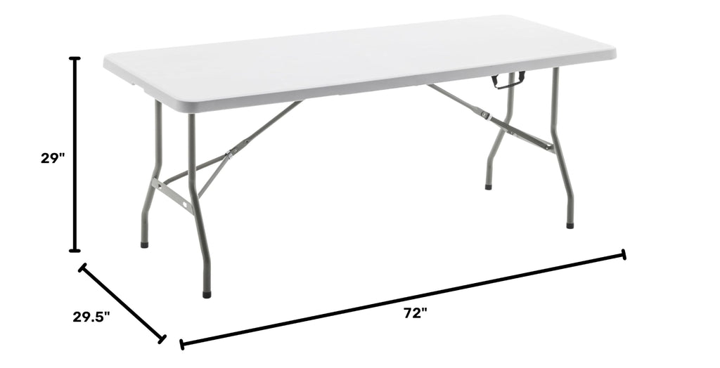 White Plastic Folding Table 6 Ft Heavy Duty Portable C1842