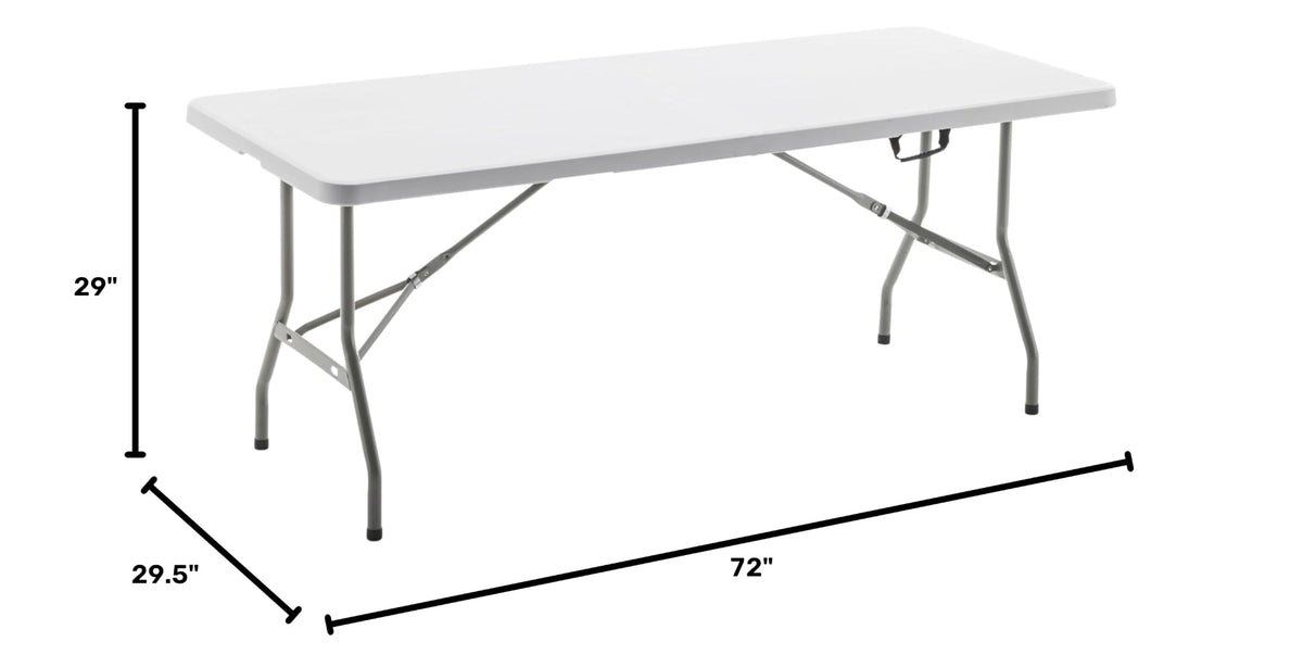 White Plastic Folding Table 6 Ft Heavy Duty Portable C1842