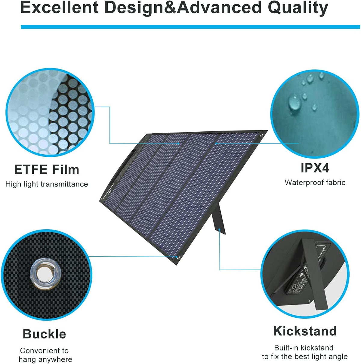 100W 18 Volt Monocrystalline Foldable Solar Panel V34338
