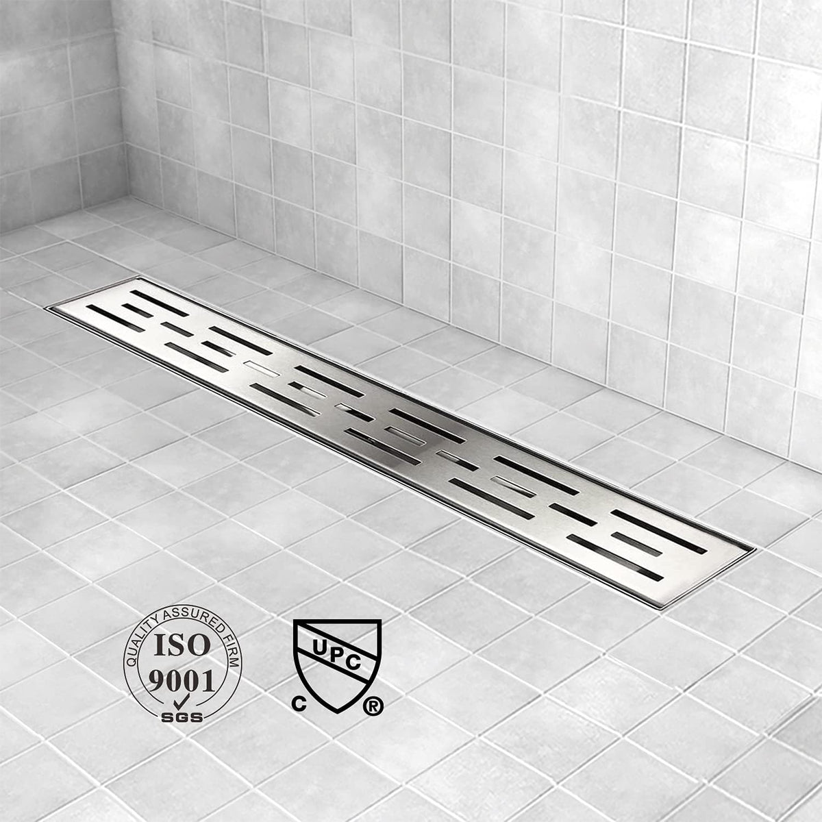 24 inch Brushed Stainless Steel Linear Shower Drain, Pack of 2 F3610