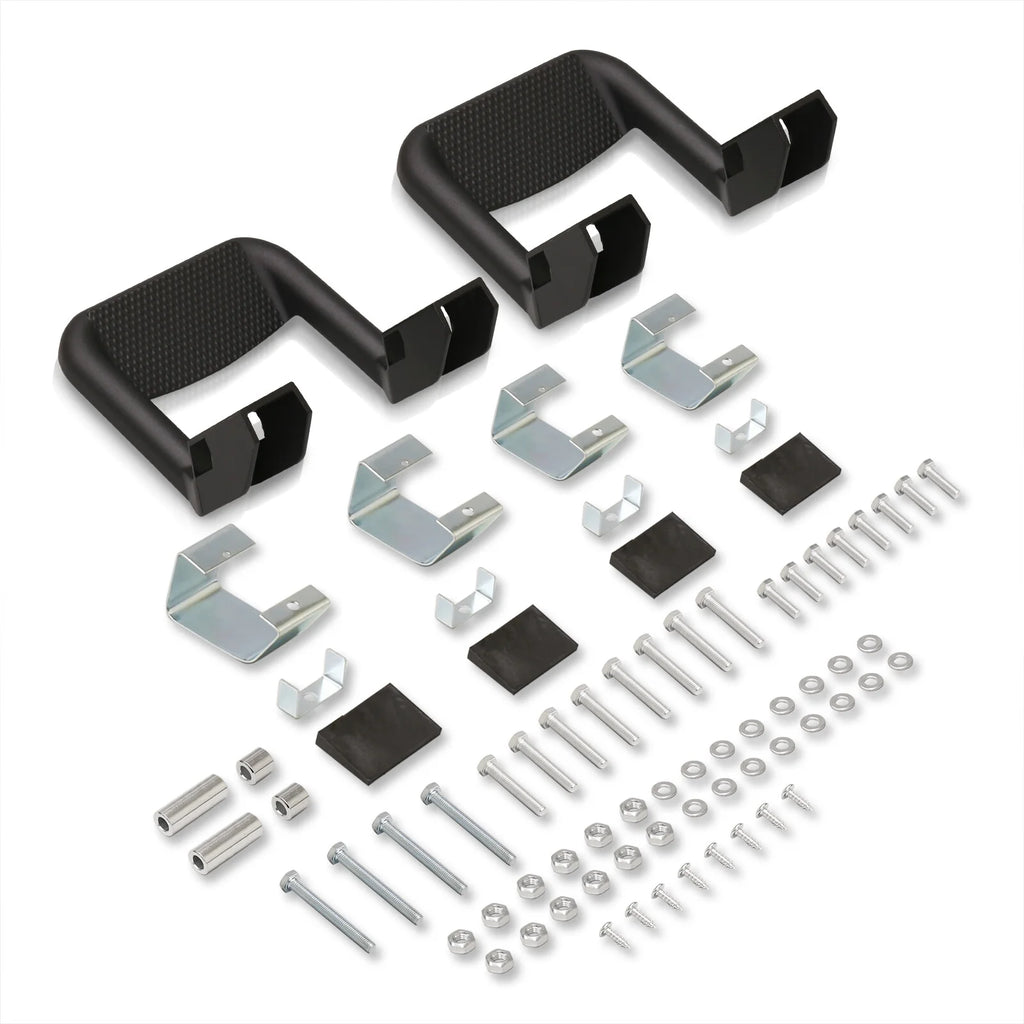 Black Aluminum Side Hoop Steps Set of 2 E5818