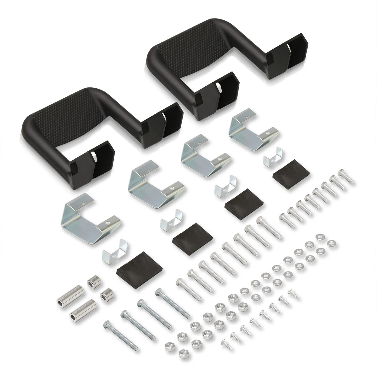 Black Aluminum Side Hoop Steps Set of 2 E5818