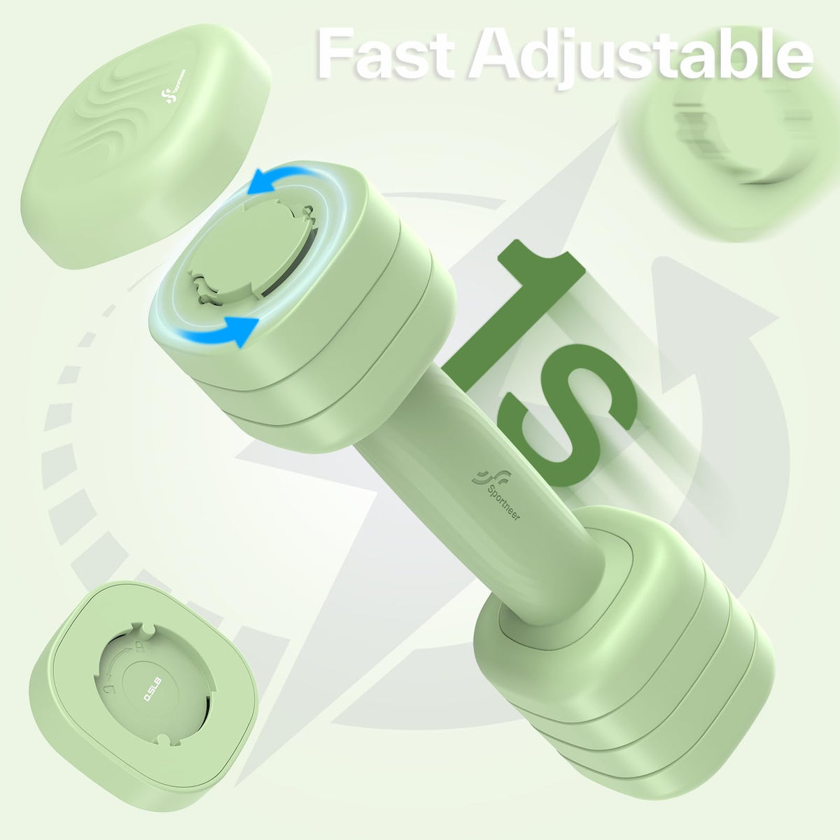Adjustable Dumbbell Set of 2, 4 in 1 Free Weights with Soft Rubber Handle X2005
