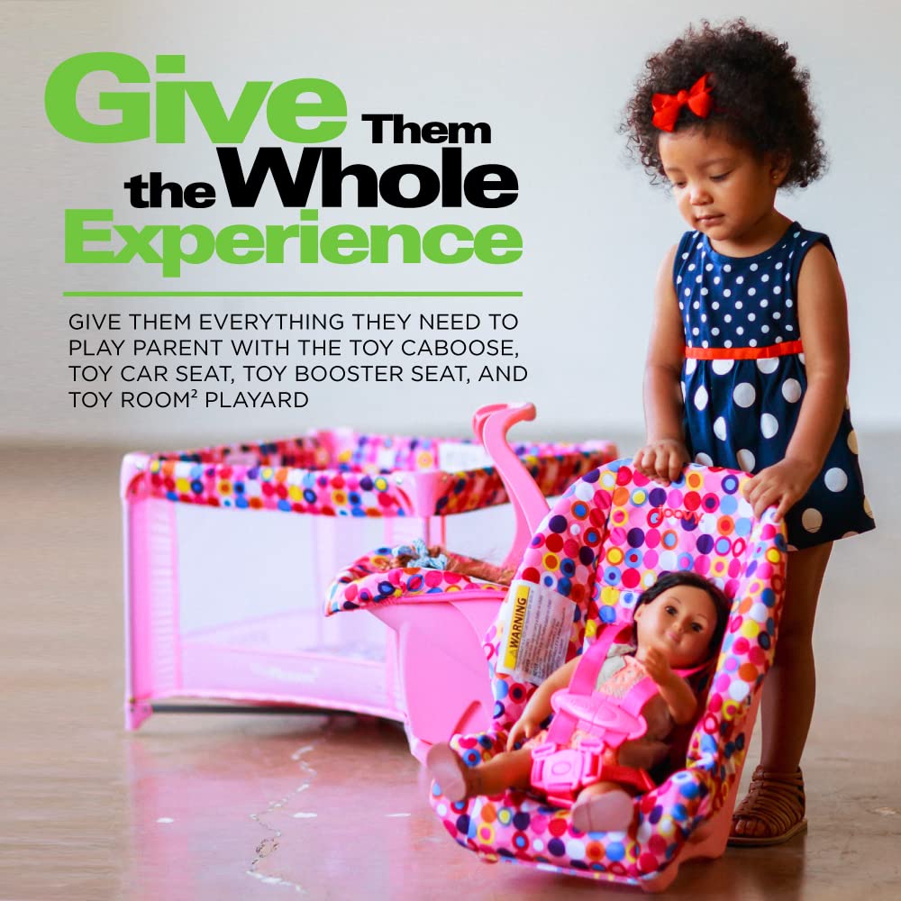 Toy Booster Seat & Doll Car Seat with Five-Point Harness, Pink O9088