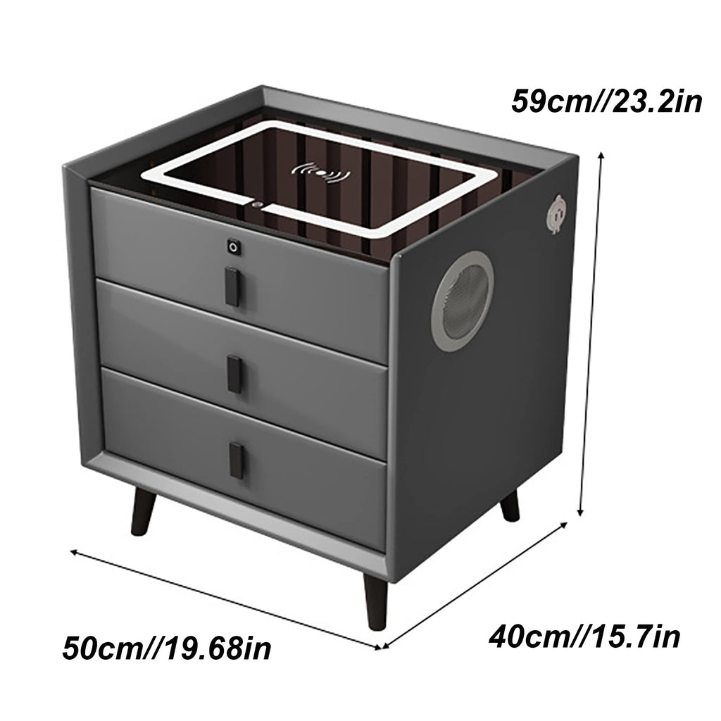 Pink 3 Drawer Nightstand with Charging Station and Speakers T109002
