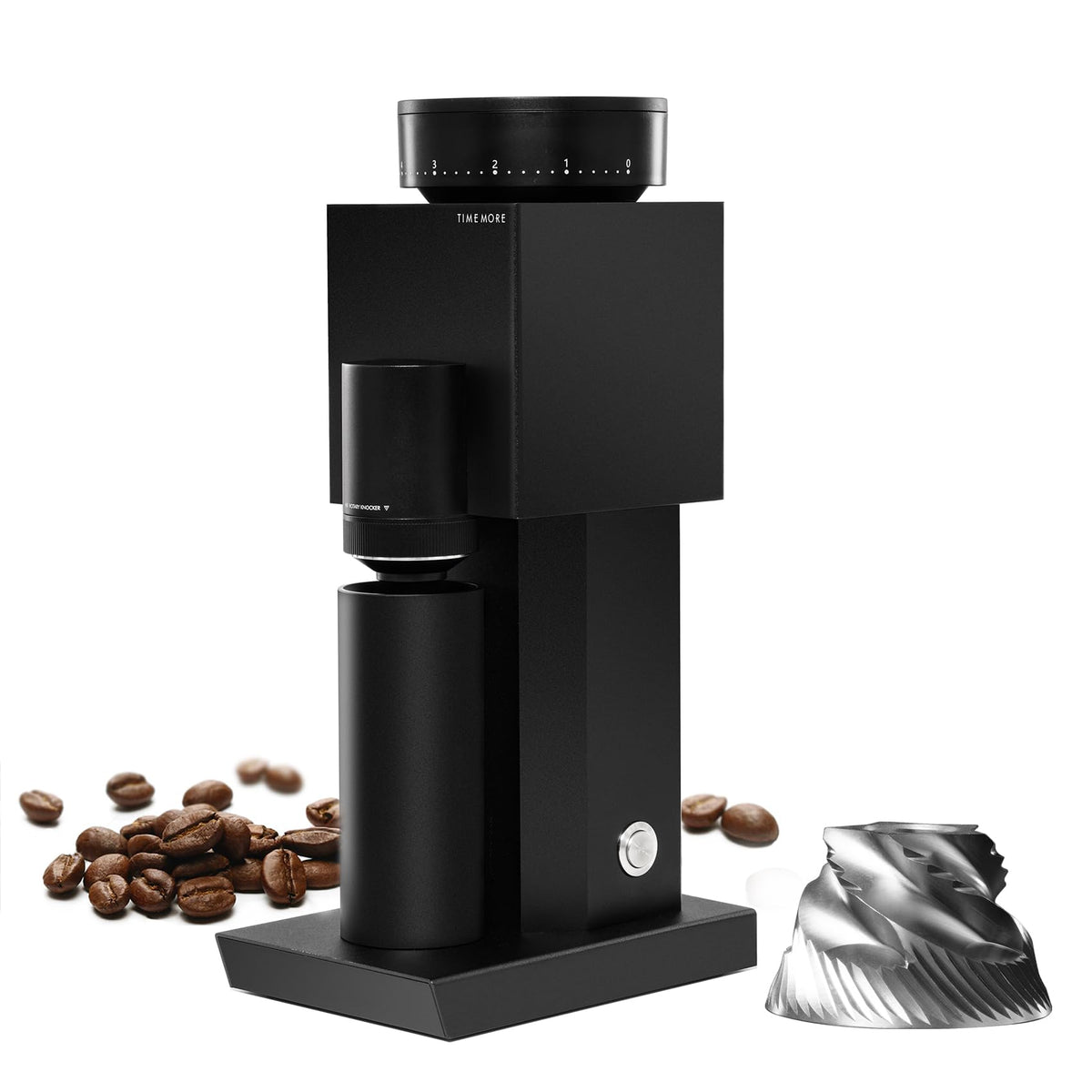 Electric Coffee Grinder 150 Adjustable Settings Stainless Steel Black A363