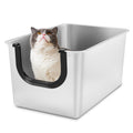 Extra Large Stainless Steel Cat Litter Box with High Sides L686099