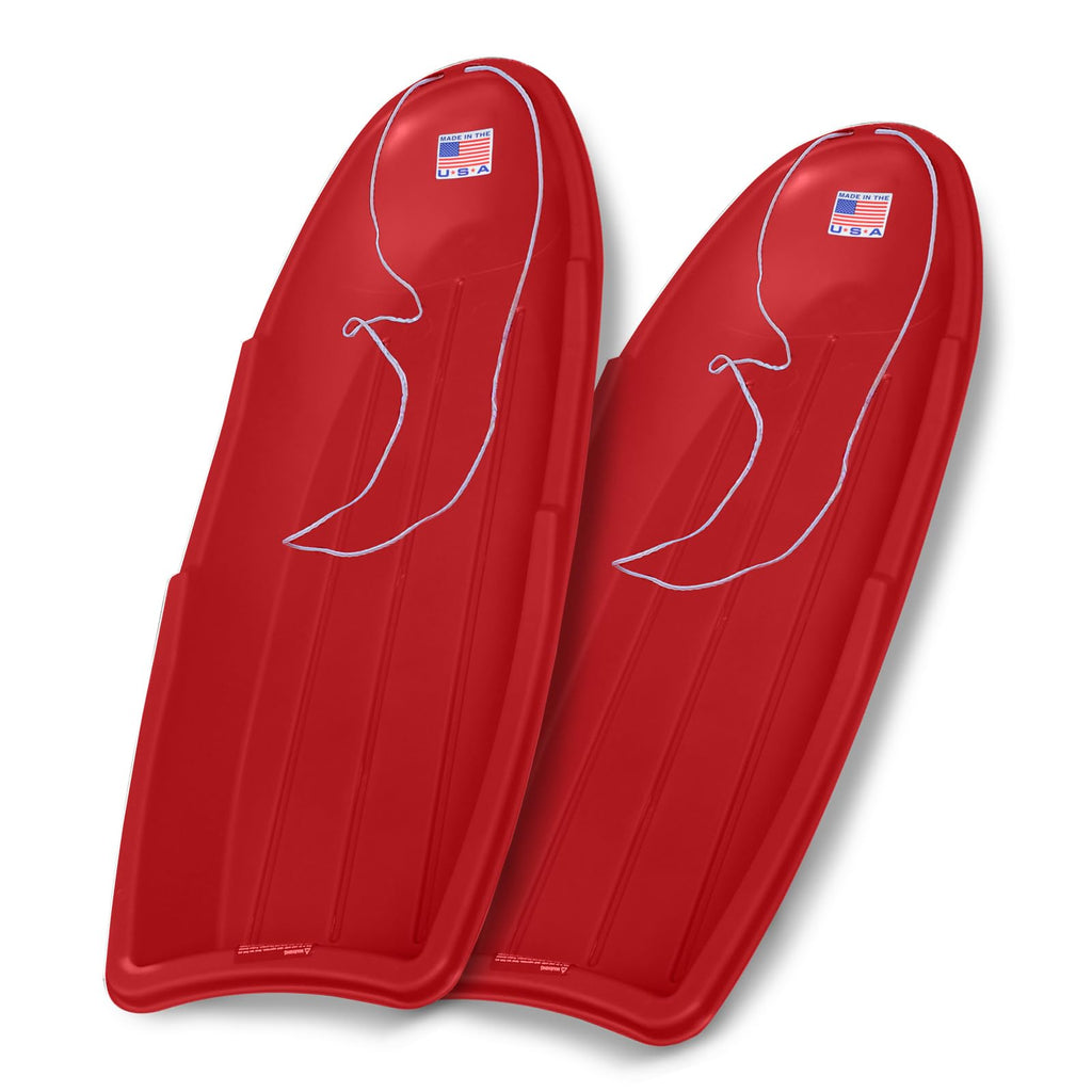 Red 48 Inch Plastic Toboggan Snow Sled G4136