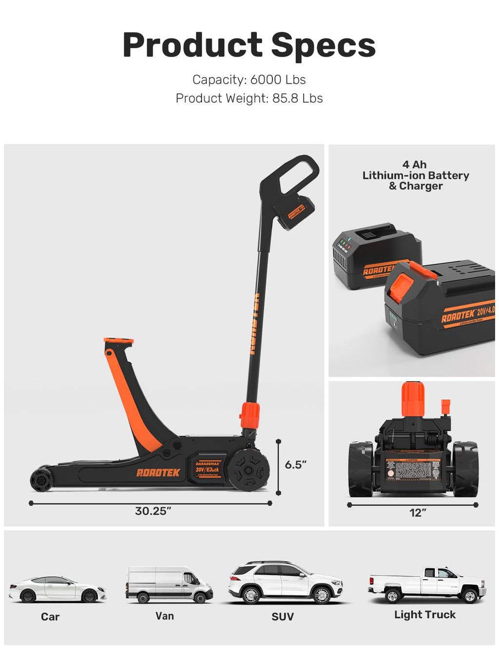 3 Ton Low Profile Steel Electric Floor Jack Z9068