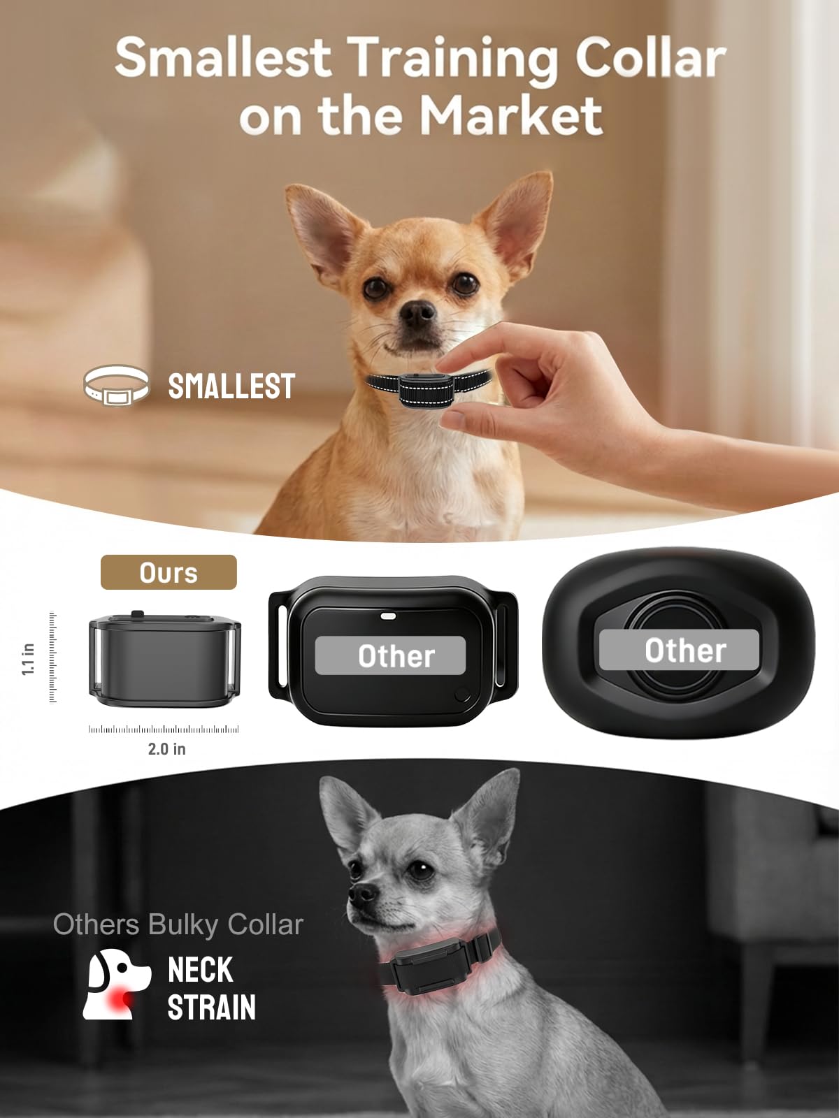 Wireless Small Dog Fence for 2 Dogs, Up to 3500ft Adjustable Waterproof Rechargeable Pet Containment System P578692