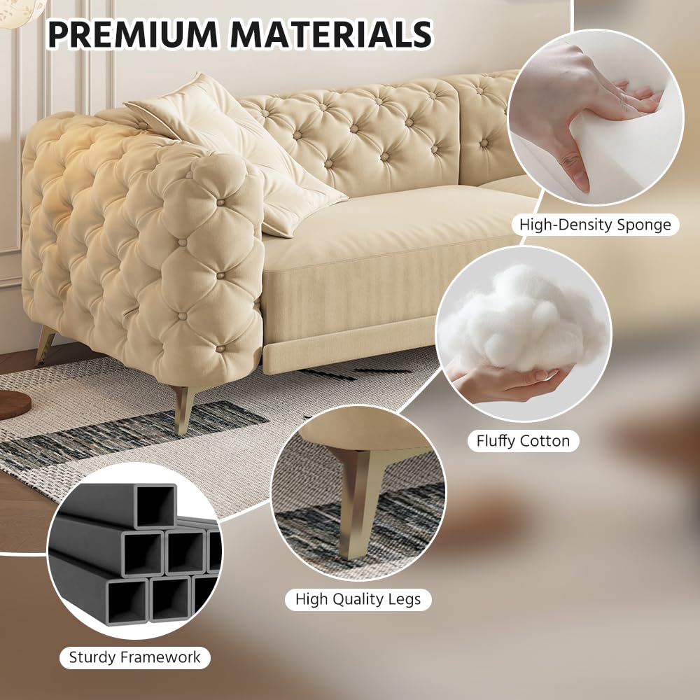 Velvet 3-in-1 Convertible Sleeper Sofa with Movable Ottoman Z65624