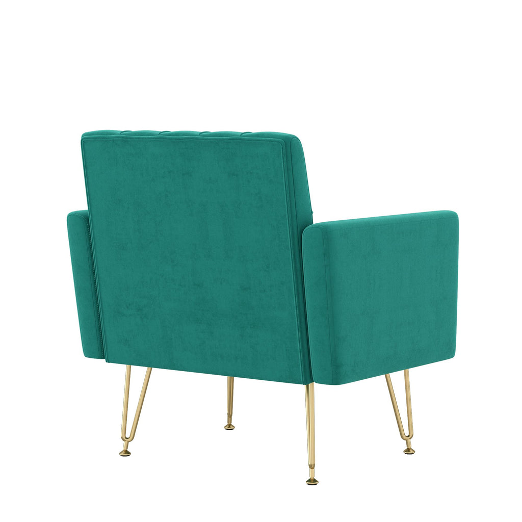 Oversized Velvet Tufted Accent Chair with Gold Legs D615093