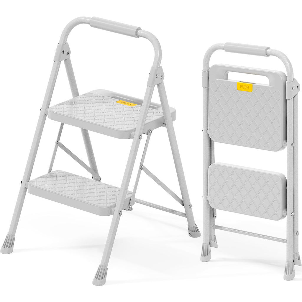 2 Step Folding Steel Ladder with Handrails O2380