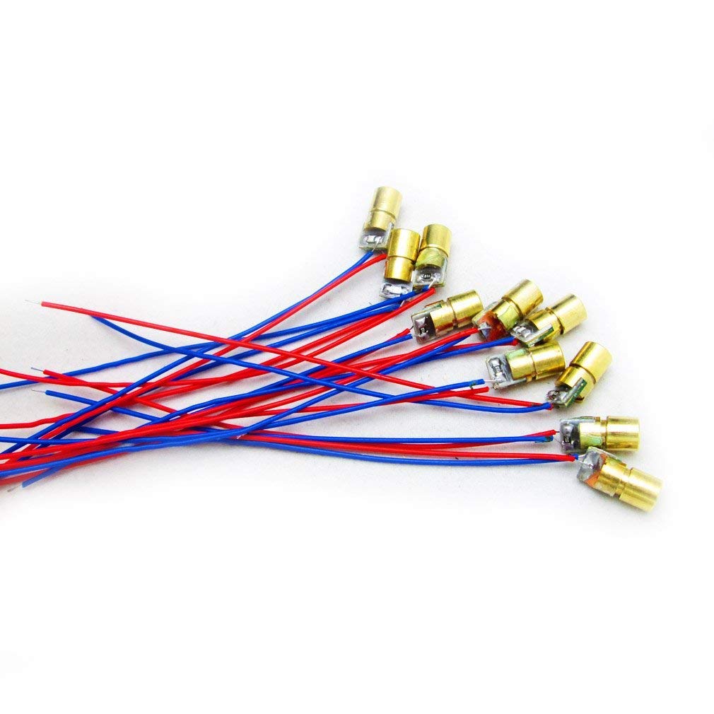 10pcs 5V 650nm 5mW Red Dot Laser Head 6mm C9977