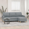 Light Gray 78 Inch Wide 3-Seater Sofa with Footstool T23692