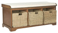 Brown Solid Wood Storage Bench M972098