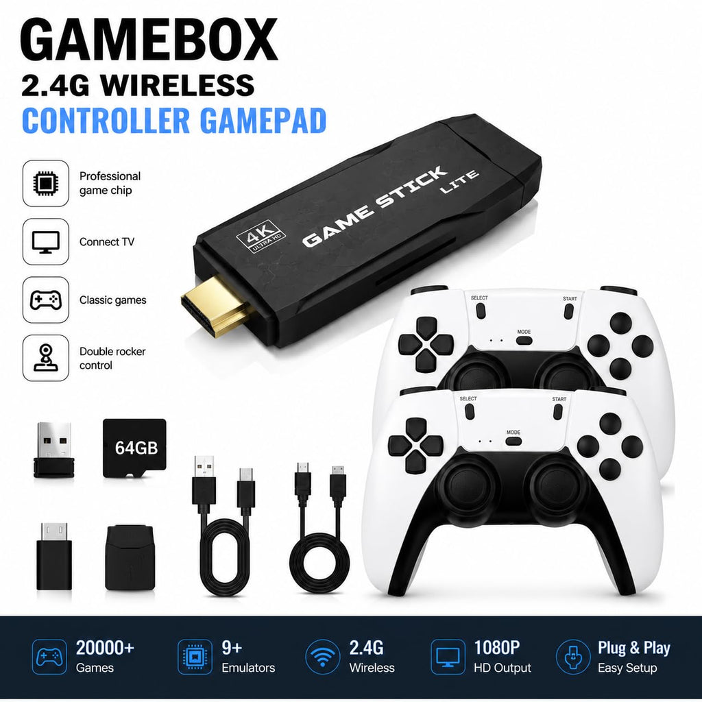Black Retro Gaming Console with 64GB Memory N2308