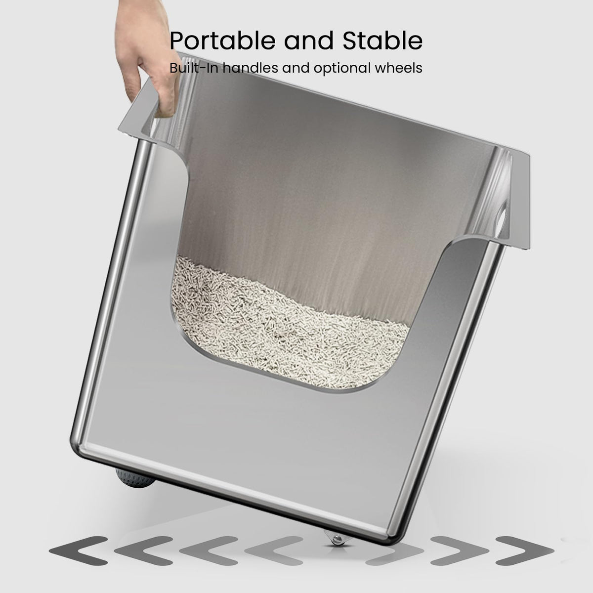 XL Stainless Steel Cat Litter Box with Low Entry A402