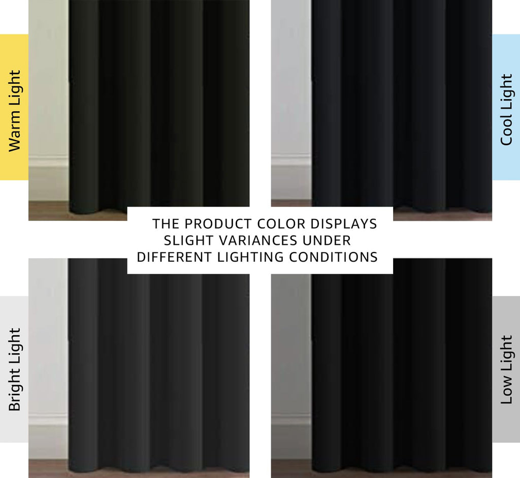 100% Blackout Thermal Insulated 96 inch Grommet Curtains V163054