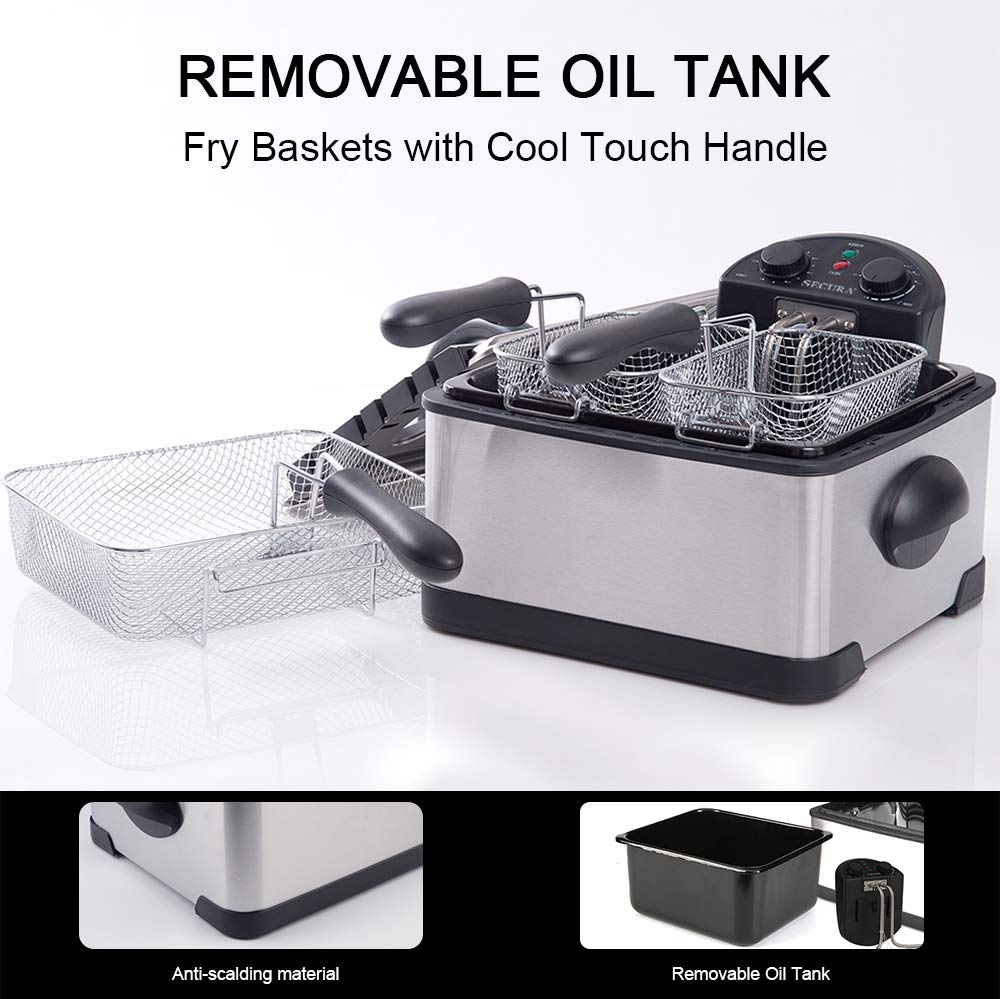 4 Liters Stainless-Steel Electric Deep Fryer with Timer I840525