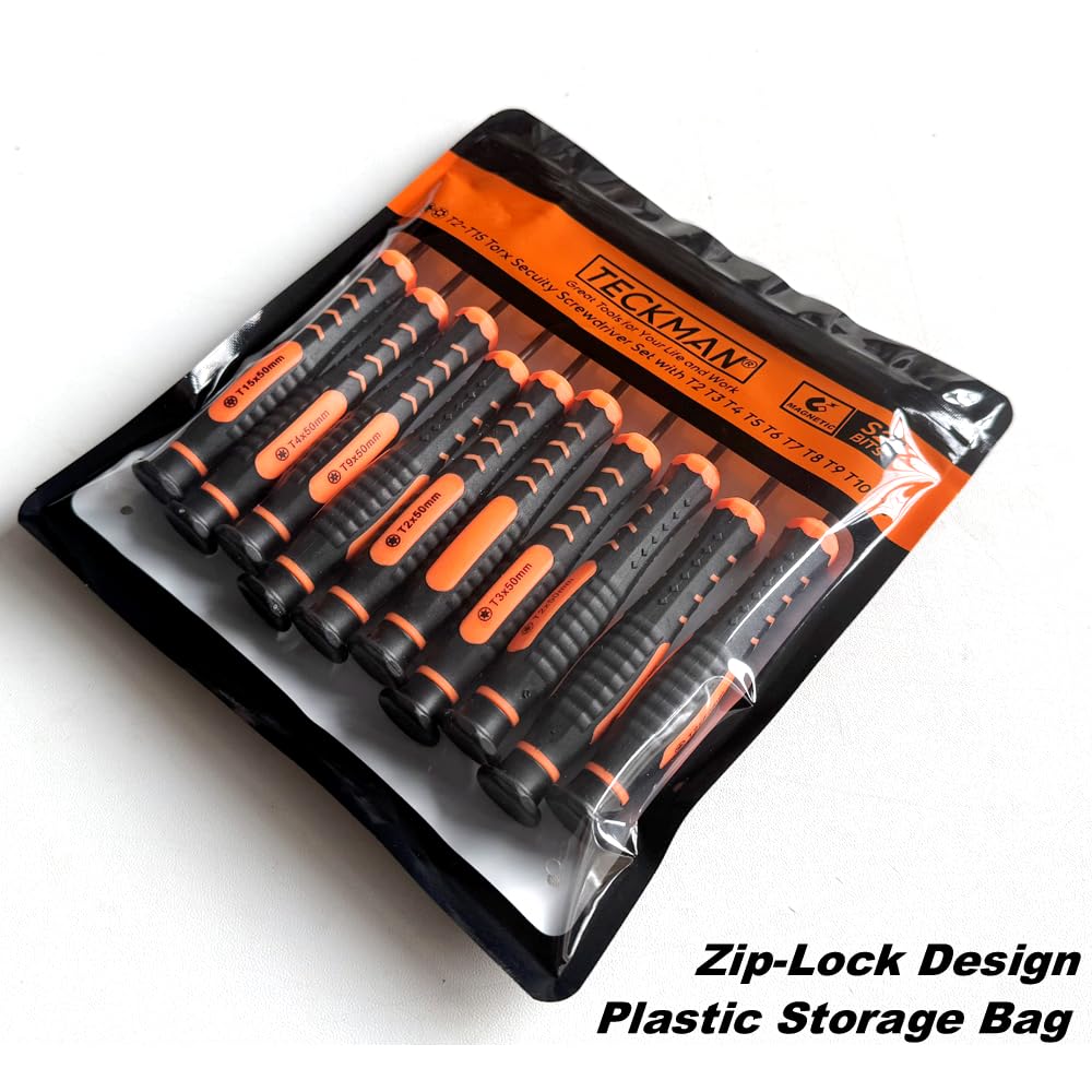 Torx Screwdriver Set of T2-T15, 10-Piece Magnetic Security Screwdrivers N2596