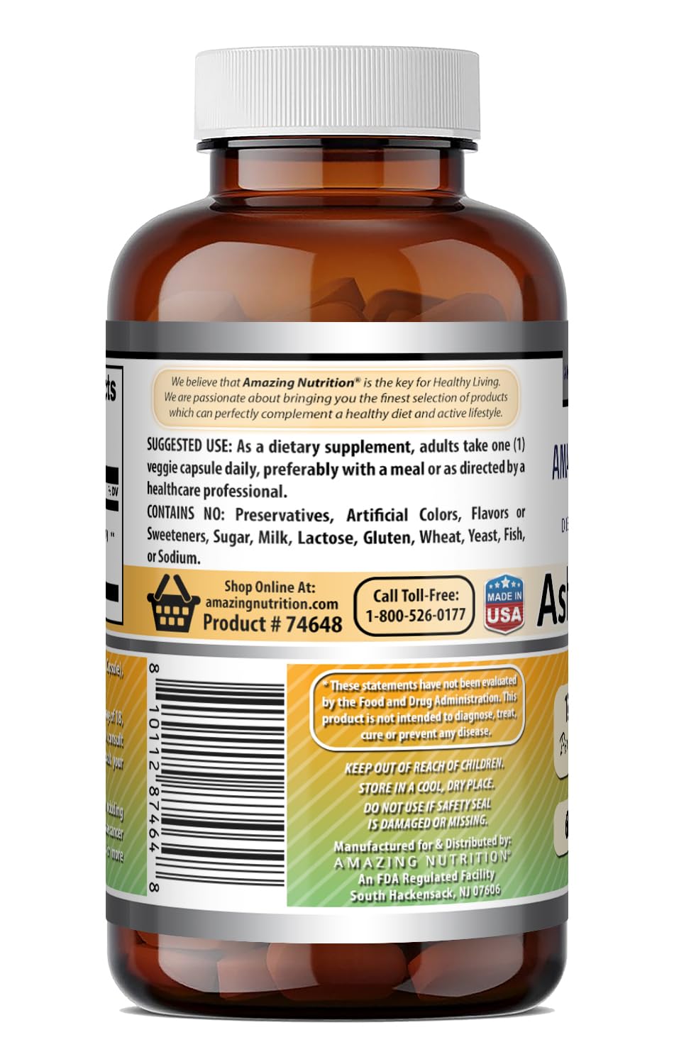 Ashwagandha Extract Supplement 125 Mg Veggie Capsules J576