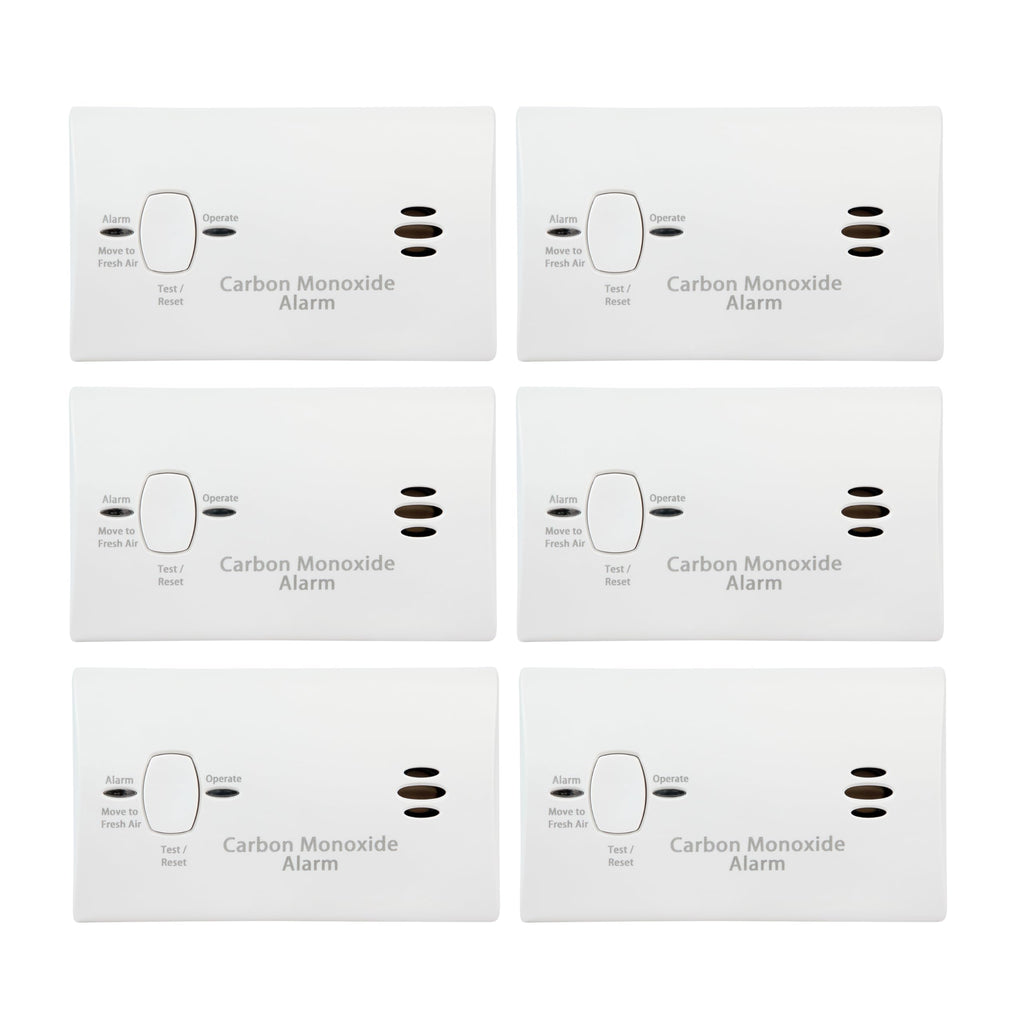 Carbon Monoxide Detector, AA Battery Powered, 85 dB Alarm, 6 Pack N151276