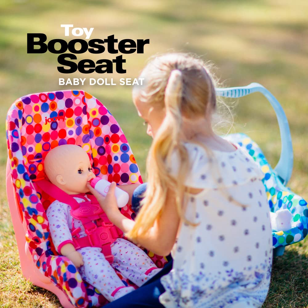 Toy Booster Seat & Doll Car Seat with Five-Point Harness, Pink O9088