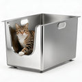 XL Stainless Steel Cat Litter Box with Low Entry A402
