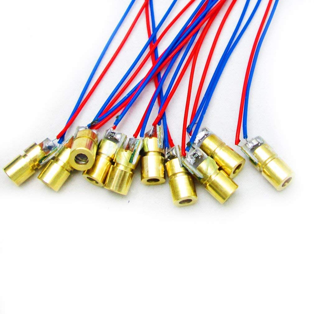 10pcs 5V 650nm 5mW Red Dot Laser Head 6mm C9977