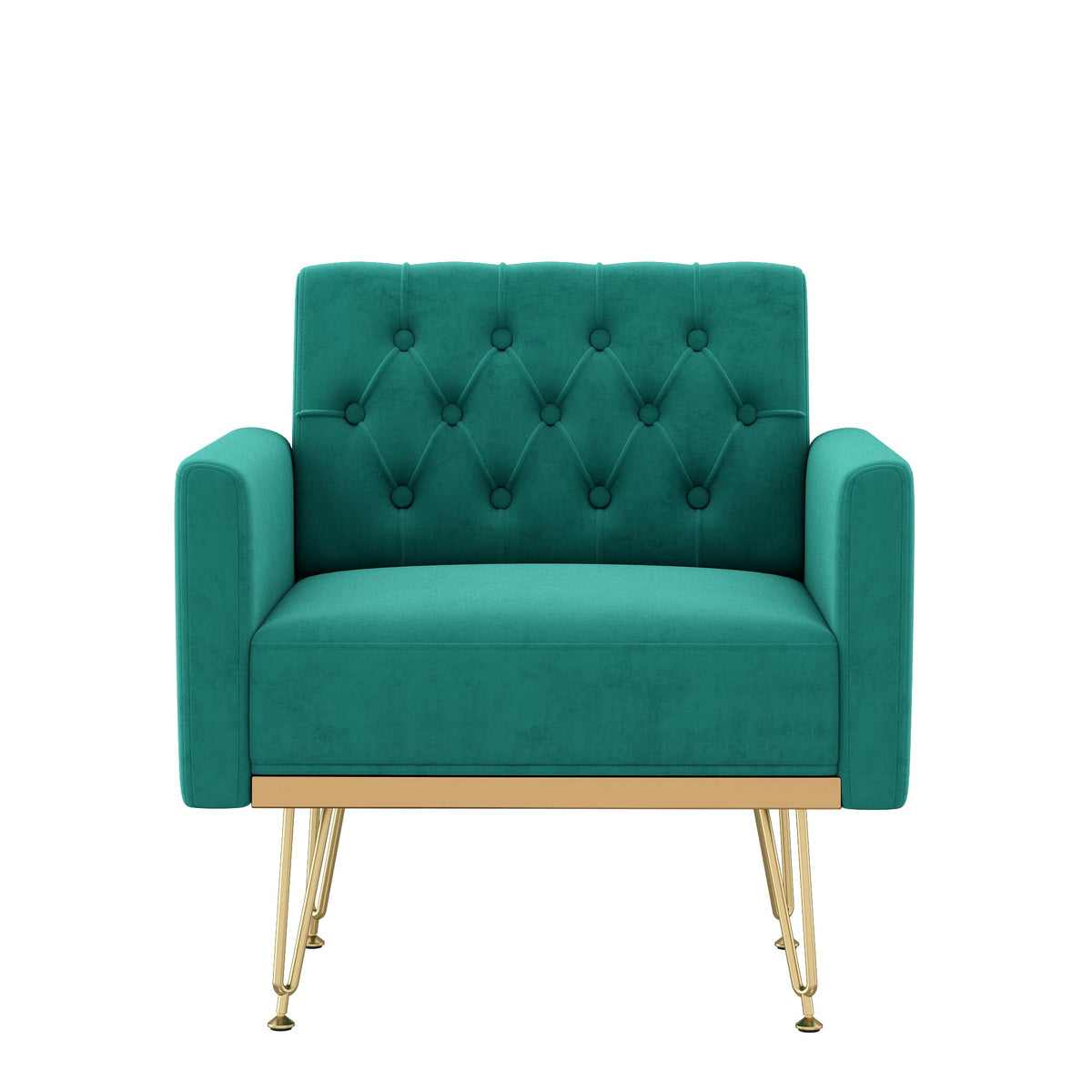Oversized Velvet Tufted Accent Chair with Gold Legs D615093