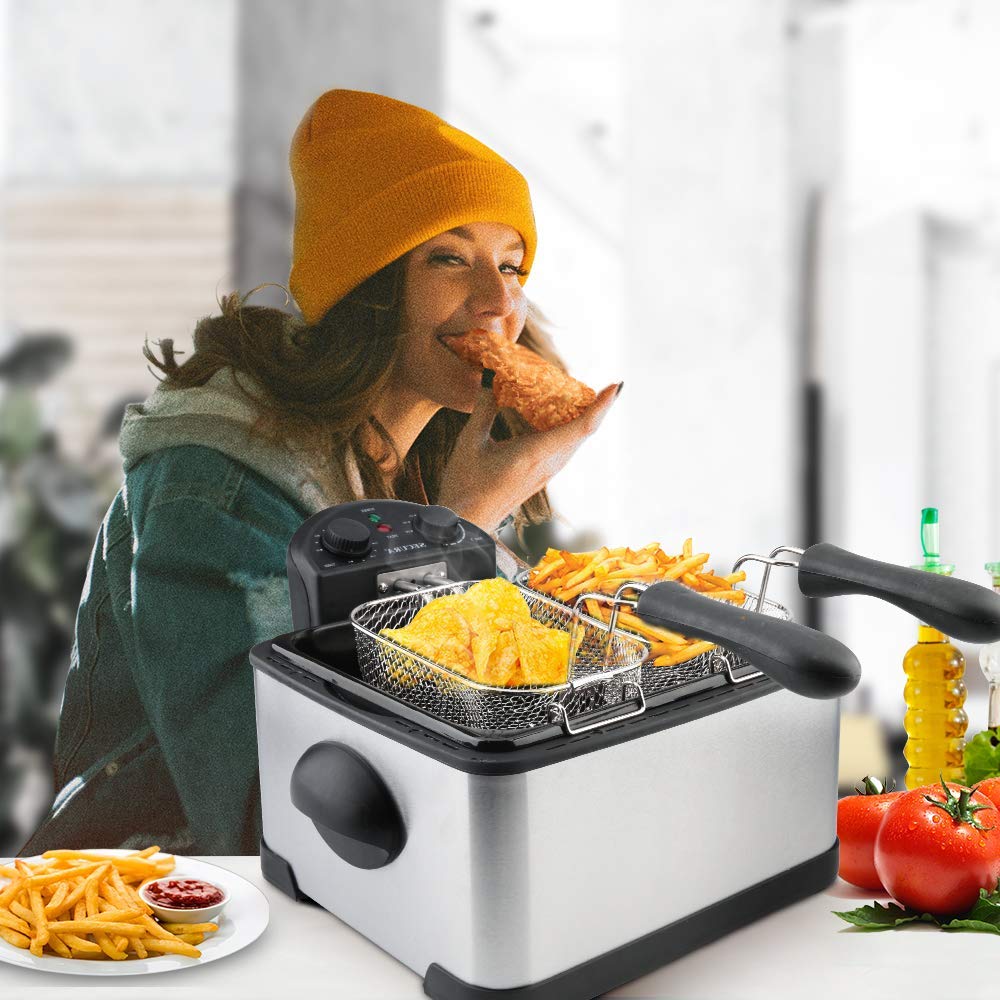 4 Liters Stainless-Steel Electric Deep Fryer with Timer I840525