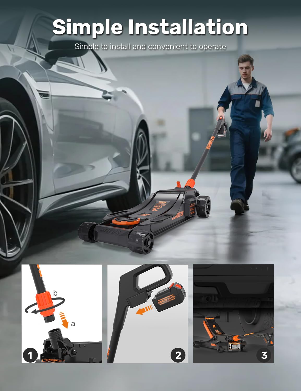 3 Ton Low Profile Steel Electric Floor Jack Z9068