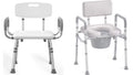 Shower Chair with Arms and Back and Bedside Commode with Padded Seat and Backrest N69738